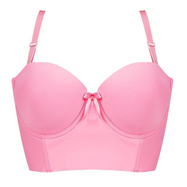 Fashion Super Push Up Bras Smooth One-Piece Seamless Adjustable Straps Breathable Underwear Women Brassiere 1/2 Cup Bras