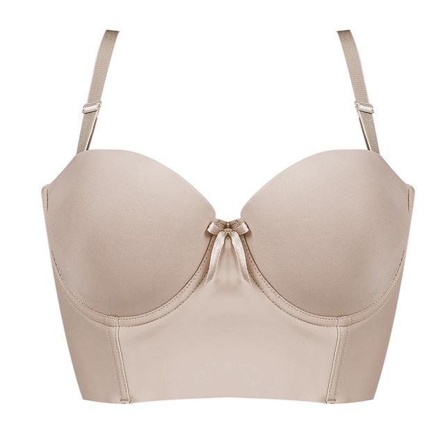 Fashion Super Push Up Bras Smooth One-Piece Seamless Adjustable Straps Breathable Underwear Women Brassiere 1/2 Cup Bras
