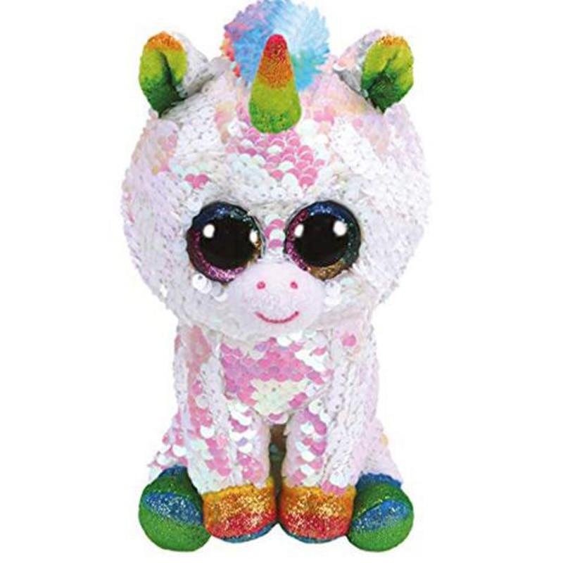 Ty Beanie Boos Stuffed & Plush Sequin Pixy The Unicorn Toy Doll 6" 15cm