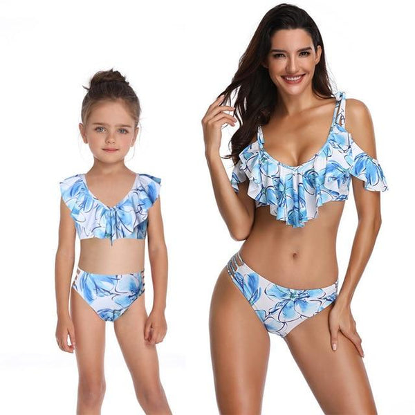 2PS Mommy and me swimsuit Mother and Daughter Swimsuit mommy and me Swimwear Bikini 2019 Summer Family Matching Outfits Swimsuit