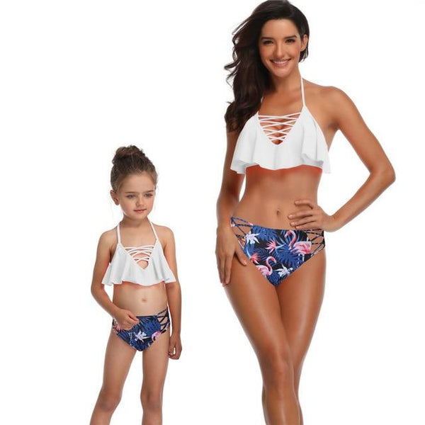 2PS Mommy and me swimsuit Mother and Daughter Swimsuit mommy and me Swimwear Bikini 2019 Summer Family Matching Outfits Swimsuit