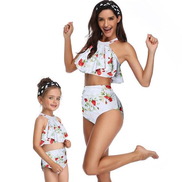 2PS Mommy and me swimsuit Mother and Daughter Swimsuit mommy and me Swimwear Bikini 2019 Summer Family Matching Outfits Swimsuit