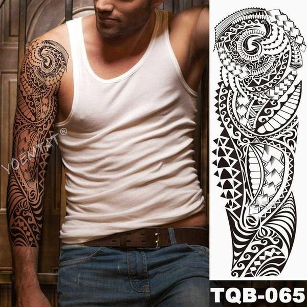 Large Arm Sleeve Tattoo Lion Crown King Rose Waterproof Temporary Tatoo Sticker Wild Wolf Tiger Men Full Skull Totem Tatto