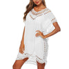 2019 Beach Cover Up Crochet Knitted Tassel Tie Beachwear Tunic Long Pareos Summer Swimsuit Cover Up Sexy See-through Beach Dress