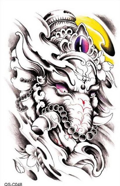 Temporary tattoos 3D black Robot mechanical arm fake transfer tattoo stickers hot sexy cool men spray waterproof designs C058