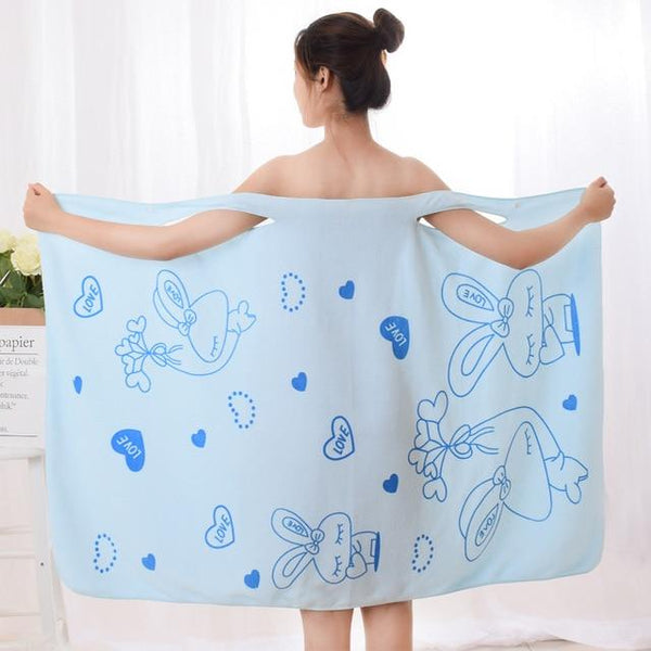 Women Sexy Wearable Microfiber Beach Towels Cotton Quick Dry Magic Bathing Towel Spa Bathrobes Wash Clothing Map Kitchen Towel