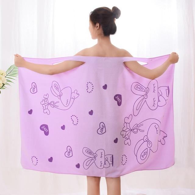 Women Sexy Wearable Microfiber Beach Towels Cotton Quick Dry Magic Bathing Towel Spa Bathrobes Wash Clothing Map Kitchen Towel