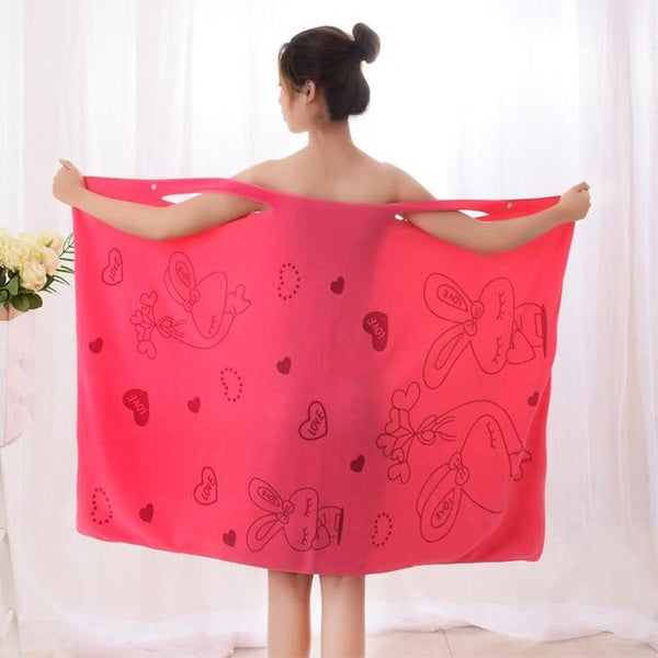 Women Sexy Wearable Microfiber Beach Towels Cotton Quick Dry Magic Bathing Towel Spa Bathrobes Wash Clothing Map Kitchen Towel