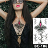 1 Sheet Chest Body Tattoo Temporary Waterproof Jewelry Lace Totem Lotus Mandala tatto Decal Waist Art Tatoo Sticker Women