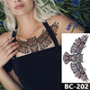 1 Sheet Chest Body Tattoo Temporary Waterproof Jewelry Lace Totem Lotus Mandala tatto Decal Waist Art Tatoo Sticker Women