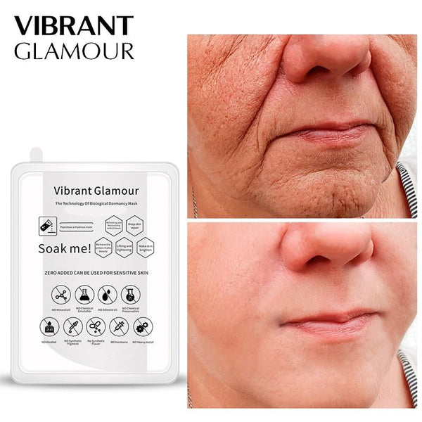 VIBRANT GLAMOUR Face Mask Fullerene Serum Protein Hyaluronic Acid Face Mask Anti-wrinkle Acne Lighten Black Spots Lifting Skin