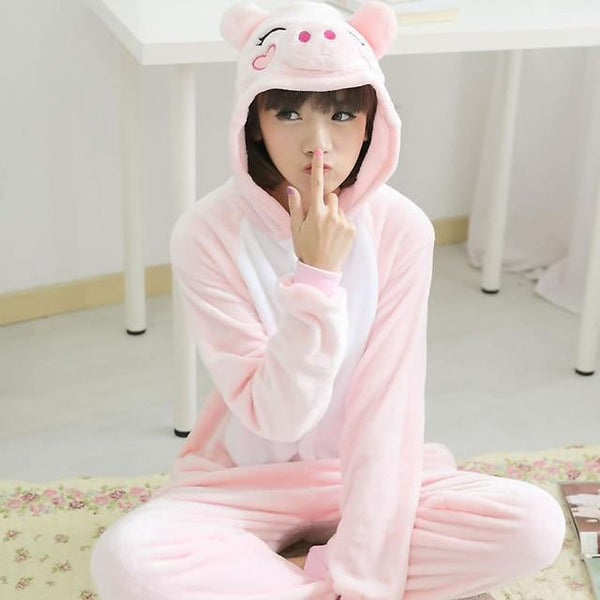 Animal One Piece Sleepwear Pajama Kigurumi Harajuku Pyjamas Home Clothes For Women bathrobe Lingerie Pyjamas Negligee Pug Adult