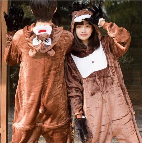 Animal One Piece Sleepwear Pajama Kigurumi Harajuku Pyjamas Home Clothes For Women bathrobe Lingerie Pyjamas Negligee Pug Adult