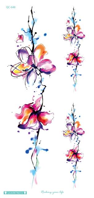 Latest 2019 fashional temporary tattoo designs with peony lotus peach peacock tatoo designs waterproof body art sticker women