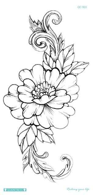 Latest 2019 fashional temporary tattoo designs with peony lotus peach peacock tatoo designs waterproof body art sticker women