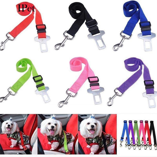 6 Colors Adjustable Vehicle Car Pet Dog Safety Seat Belt Pet Harness Restraint Lead Leash Clip Safety Supplies Accessories