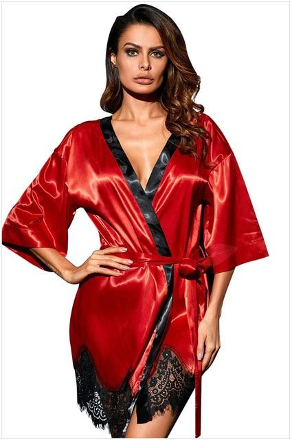 Mossovy 3pc Female Sexy Lingerie Plus Size 4xl 5xl 6xl Flower Peacock Rayon Kimono Nightdress Erotic Women Sexy Costumes Apparel