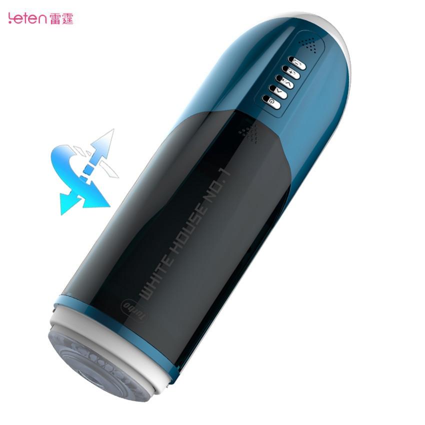 Leten Piston Male Masturbator Automatic Telescopic and Rotating Thrusting Sex Machine Voice Interaction Adult Sex Toy for Men