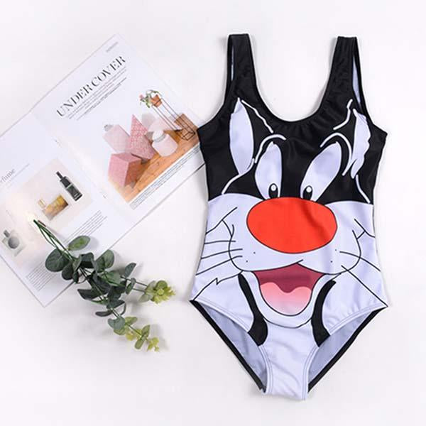 2019 New Sexy Women One Piece Swimsuit 3D Print cartoon Strap Backless Swimsuit Bathing Suit Summer Beachwear Monokini Swimsuit