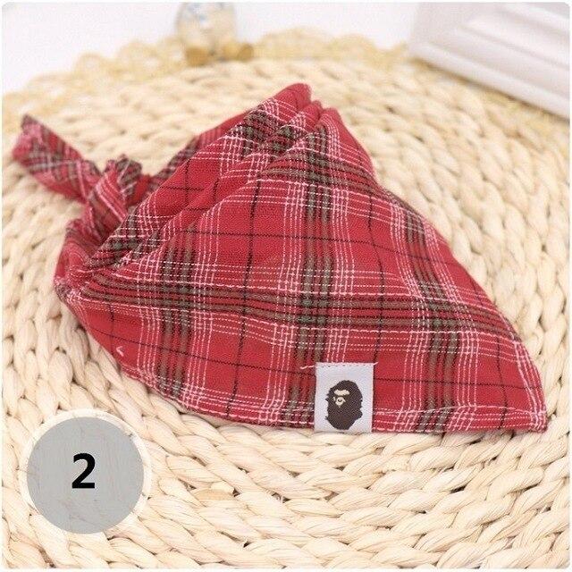 Dog Bandanas Dog Accessories Cotton Plaid Washable Pet Bandanas Scarf Bow ties Collar Cat Samll Middle Large Dog Accessories