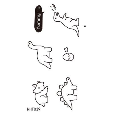 Water Transfer Tattoo cute cartoon dinosaur egg cat bird tattoo Waterproof Temporary fake Tattoo for man woman kid 10.5*6cm