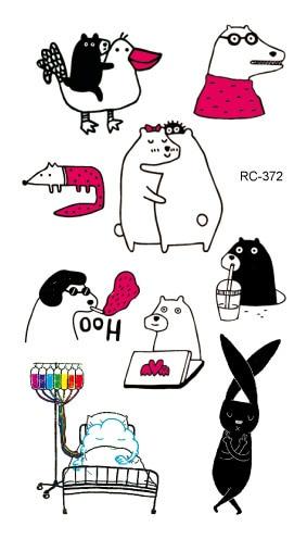 Water Transfer Tattoo cute cartoon dinosaur egg cat bird tattoo Waterproof Temporary fake Tattoo for man woman kid 10.5*6cm