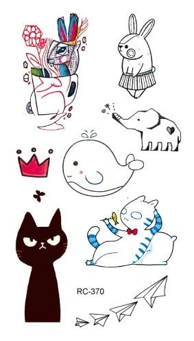 Water Transfer Tattoo cute cartoon dinosaur egg cat bird tattoo Waterproof Temporary fake Tattoo for man woman kid 10.5*6cm