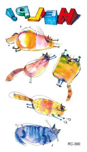 Water Transfer Tattoo cute cartoon dinosaur egg cat bird tattoo Waterproof Temporary fake Tattoo for man woman kid 10.5*6cm