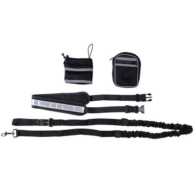 Pet Sports Kit Cat Dog Hands Free Nylon Elastic Dog Leash Lead Strap Rope Waist Belt For Walking Running Accesories Kits