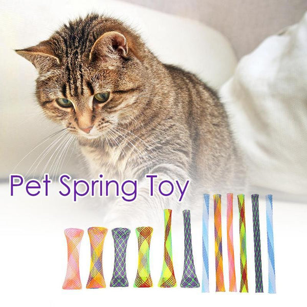 1/2/6/12Pcs Cat Spring Interactive Toys Wide Durable Gauge Plastic Random Color Springs Cat Toy Playing Toy Pet Supplies