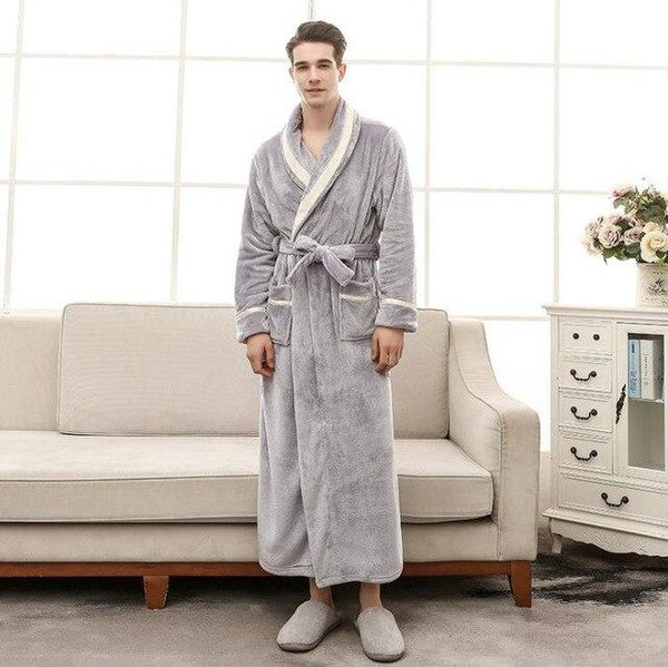 2018 Autumn Winter Bathrobes For Women Men Lady's Long Sleeve Flannel Robe Female Male Sleepwear Lounges Homewear pyjamas