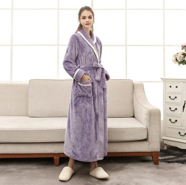 2018 Autumn Winter Bathrobes For Women Men Lady's Long Sleeve Flannel Robe Female Male Sleepwear Lounges Homewear pyjamas