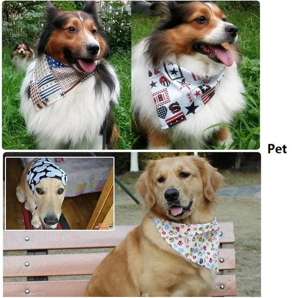 Dog Bandana Scarf Dog Accessories Cotton Plaid Washable Adjustable Pet Bandanas Scarf Bow ties Collar Cat universal
