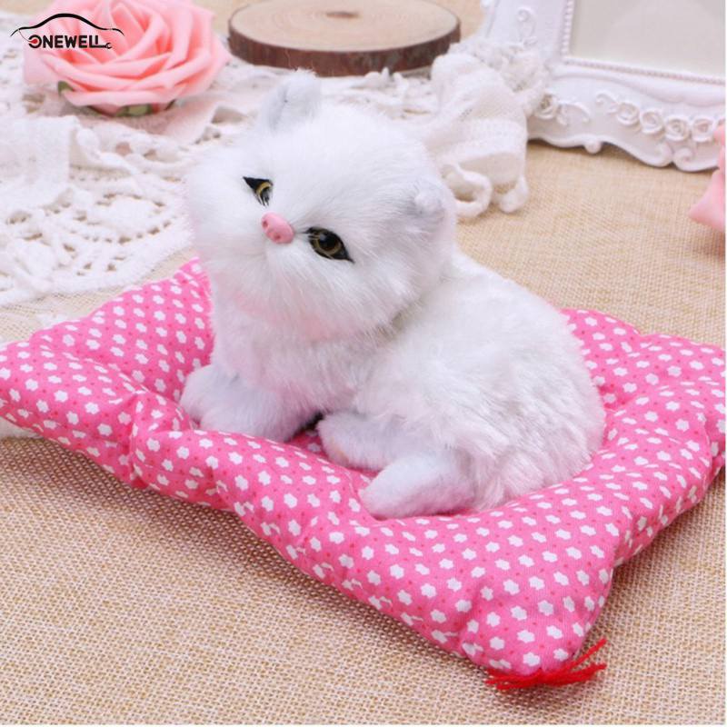 1 pcs Cute Cartoon Cats Car Ornaments Cute Simulation Sleeping Cats Decoration Automobiles Lovely Plush Kittens Car Styling