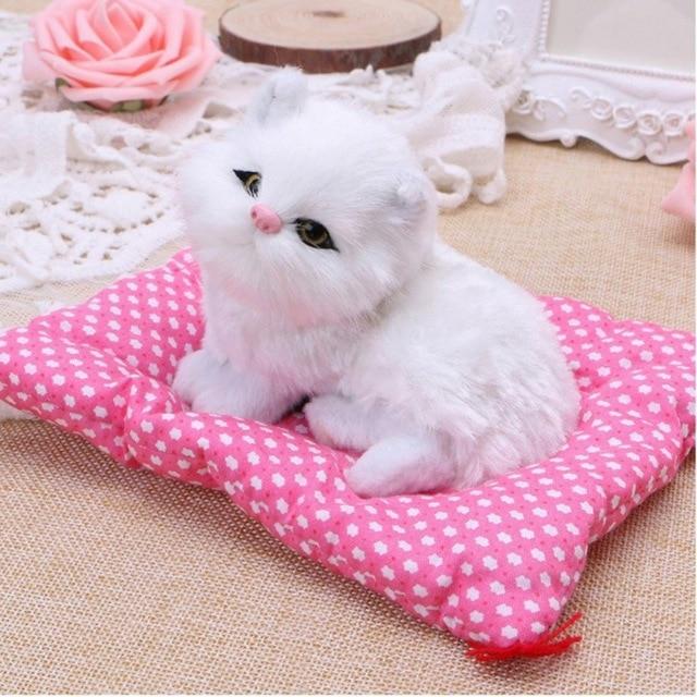 1 pcs Cute Cartoon Cats Car Ornaments Cute Simulation Sleeping Cats Decoration Automobiles Lovely Plush Kittens Car Styling