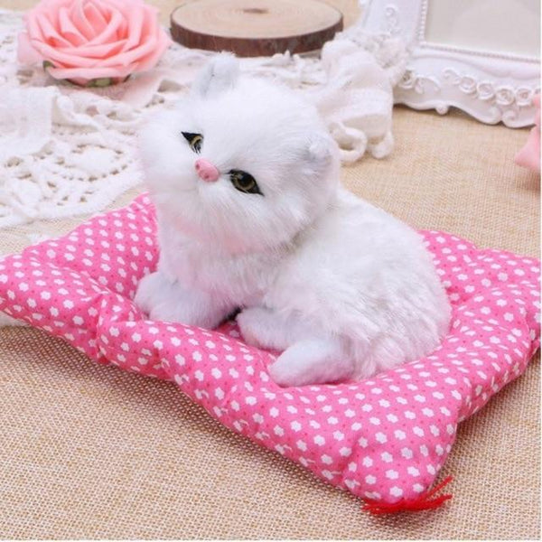 1 pcs Cute Cartoon Cats Car Ornaments Cute Simulation Sleeping Cats Decoration Automobiles Lovely Plush Kittens Car Styling
