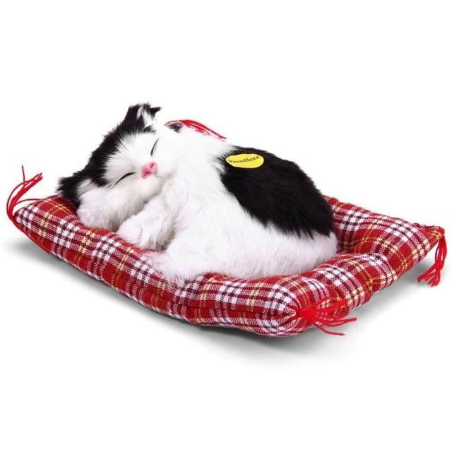 1 pcs Cute Cartoon Cats Car Ornaments Cute Simulation Sleeping Cats Decoration Automobiles Lovely Plush Kittens Car Styling