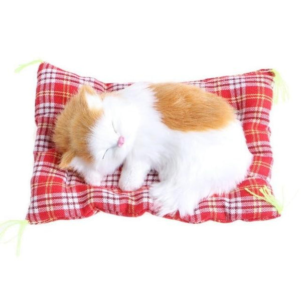 1 pcs Cute Cartoon Cats Car Ornaments Cute Simulation Sleeping Cats Decoration Automobiles Lovely Plush Kittens Car Styling