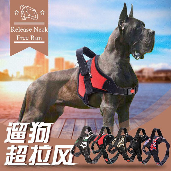 Dog Pet Harness Adjustable Walking Lead Leash Set Reflective Puppy Vest Harness Collar for Big Small Dog Cat Bulldog Husky Hound