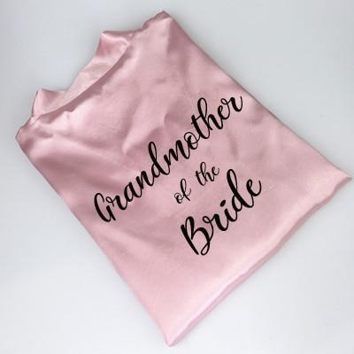 C&Fung new bride bridesmaid robe with white black letters mother sister of the bride wedding gift bathrobe kimono satin robes