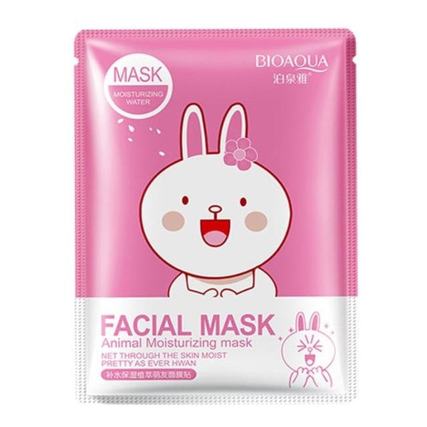 BIOAQUA 1PC Cartoon Animal Moisturizing Face Facial Mask Fresh Anti-Acne Plant Extract Oil Control Hydrating Sheet Face Mask