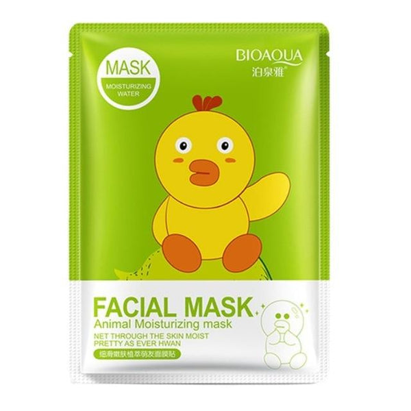 BIOAQUA 1PC Cartoon Animal Moisturizing Face Facial Mask Fresh Anti-Acne Plant Extract Oil Control Hydrating Sheet Face Mask