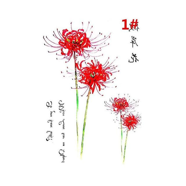 Sale New Sweet Blue Feather Flower Arm Back Temporary Stickers Female Men Couple Disposable Tattoo Stickers Fashion Body Art