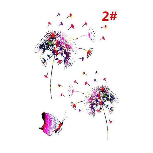 Sale New Sweet Blue Feather Flower Arm Back Temporary Stickers Female Men Couple Disposable Tattoo Stickers Fashion Body Art