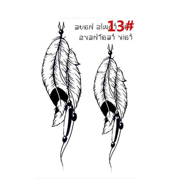 Sale New Sweet Blue Feather Flower Arm Back Temporary Stickers Female Men Couple Disposable Tattoo Stickers Fashion Body Art