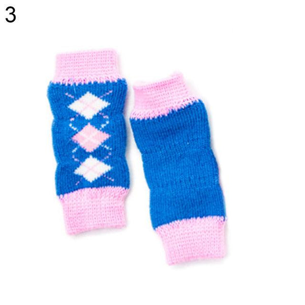 4Pcs/Set Warm Autumn Winter Pet Dog Leg Warmers Socks Printed Non-slip Leopard Dots Leg dog clothes dog accessories	 dog socks