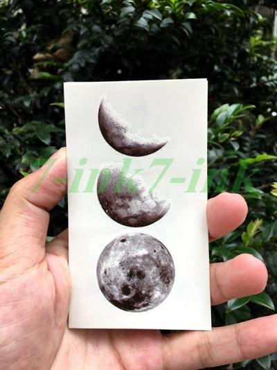 Water Transfer Tattoo Minimalist small sun moon tattoo Body Art Waterproof Temporary fake Tattoo for man woman kid 10.5*6cm