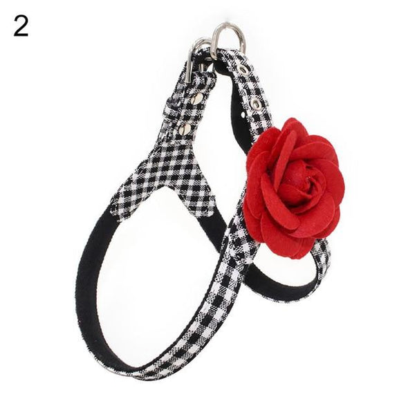 Hot Canvas Grid Stripe Adjustable Pet Puppy Dog Soft Canvas Harness Chest Strap Pet chest strap