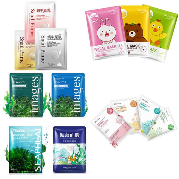 BIOAQUA Plant Extracts Skin Care face Masks Hydrating Moisturizing Repair Skin oil control  Shrink Pores Korean Facial Mask