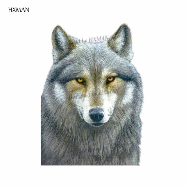 HXMAN Watercolor Wolf Tiger Temporary Tattoos Waterproof Women Fake Kids Children Hand Tattoos Men Body Art 9.8X6cm A-005
